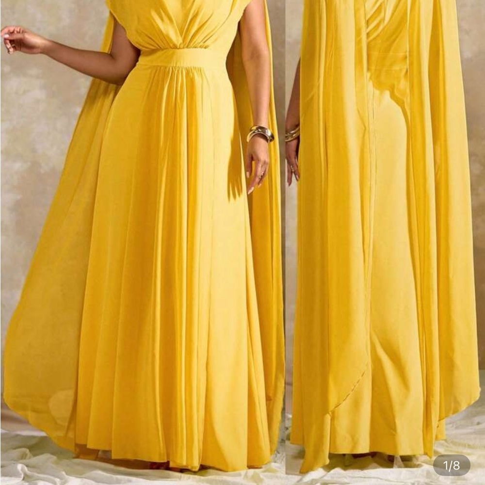 SHEIN Vibrant Yellow Maxi Dress